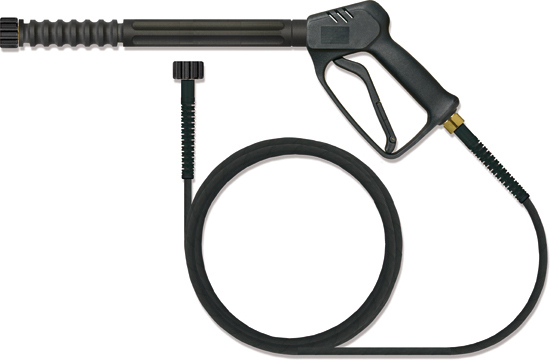 Pistolet professionnel max. 210 bar, 25l/mn 100°C Flexible 1 tresse métallique 8 mètres