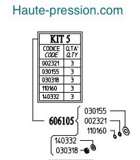 Kit 5 Udor - Kit Piston-  Référence 606105