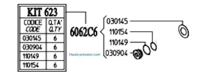 Kit 623 Udor - Kit Piston - Référence  6062C6