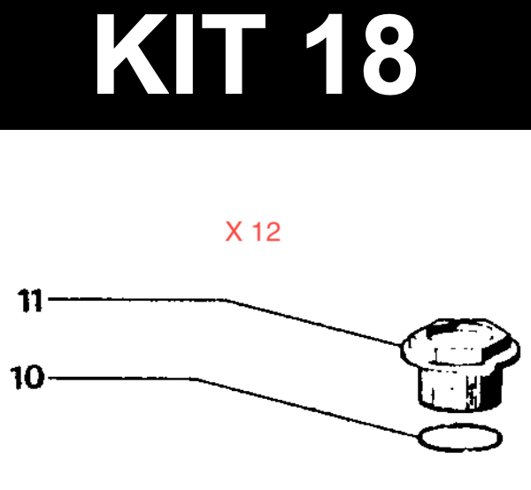 Kit 15 remplace le kit 18 - 12 Bouchons de clapets - Référence article 59848973