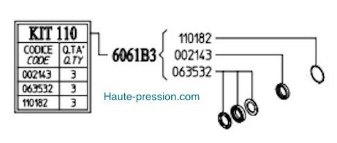 Kit 110 Udor - Kit joint d'étanchéité - Référence 6061B3