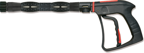 Pistolet avec siège de clapet en PEEK, avec manchon 350mm max. 210 bar, 30l/mn 100°C 