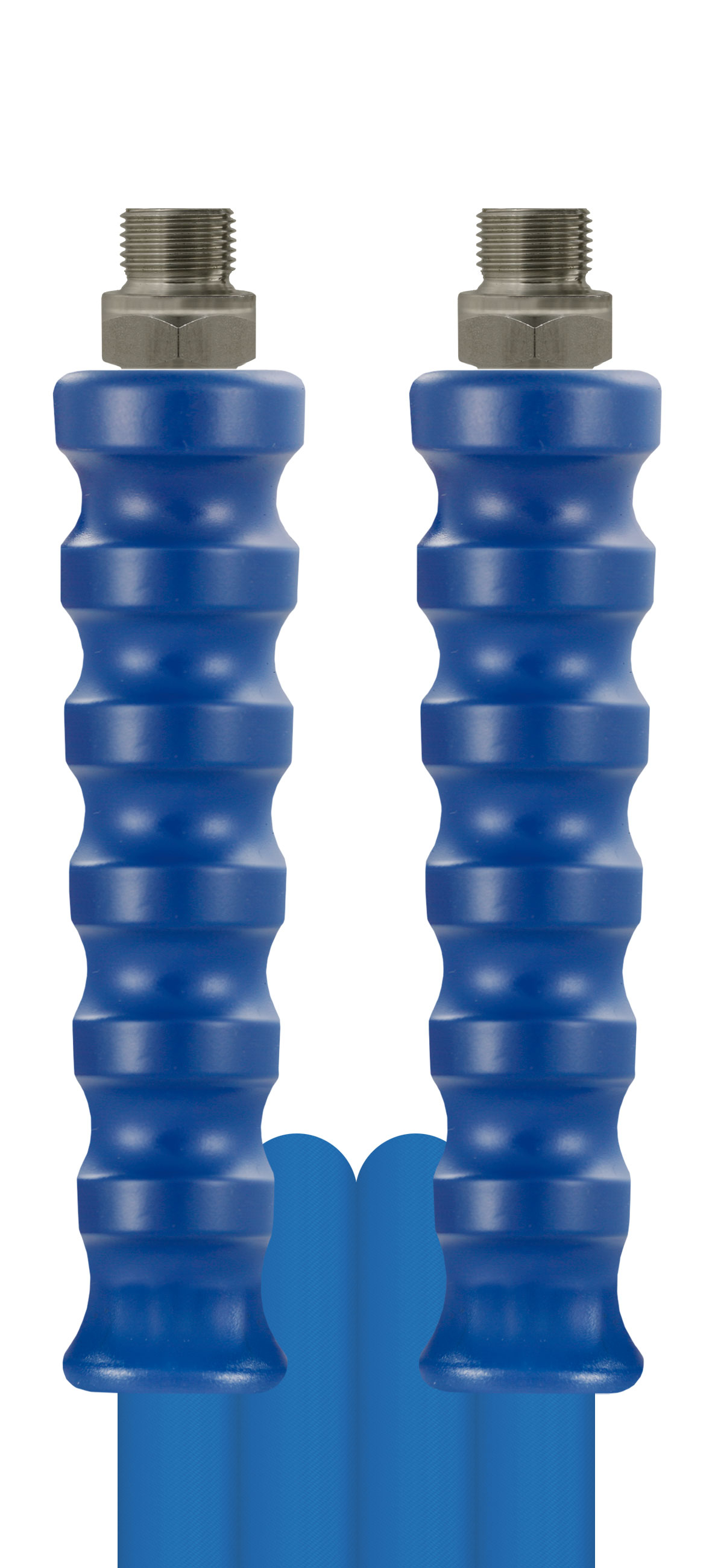 Tuyau haute pression 5 mètres, 400 bar 150 °C, 2 tresse métallique DN8 Bleu - 3/8 Mâle - 3/8 Mâle