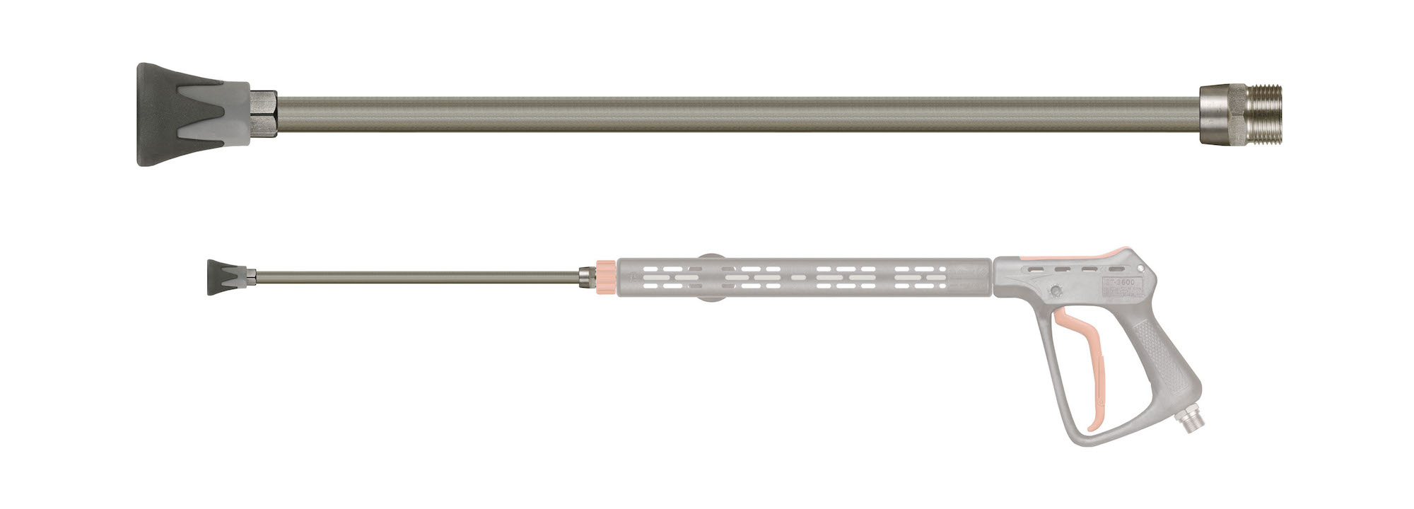 Lance 335 mm avec porte-buse ST-10, livrée sans buse. Adaptée au pistolet équipé du manchon ST-9. Max. 500 bar / 150 °C - M22 Mâle