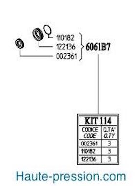 Kit 114 Udor - Kit bagues inox - Référence 6061B7