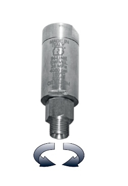Raccord droit tournant inox  250 bar, 3/8 Mâle - Femelle