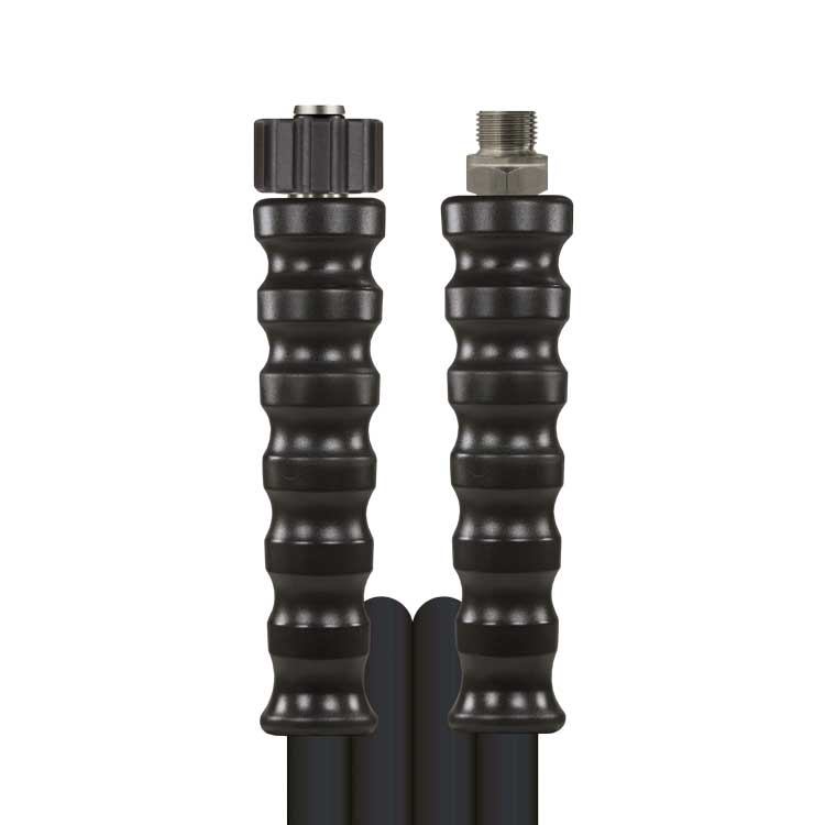 Tuyau haute pression 3 mètres, 400 bar 150°C, 2 tresse métallique DN10, M22 Femelle - 3/8 Mâle