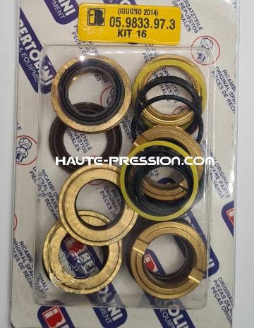 Kit 16 - Kit garniture (joints haute pression) + Bagues en laiton pour 3 pistons - Référence 059833973