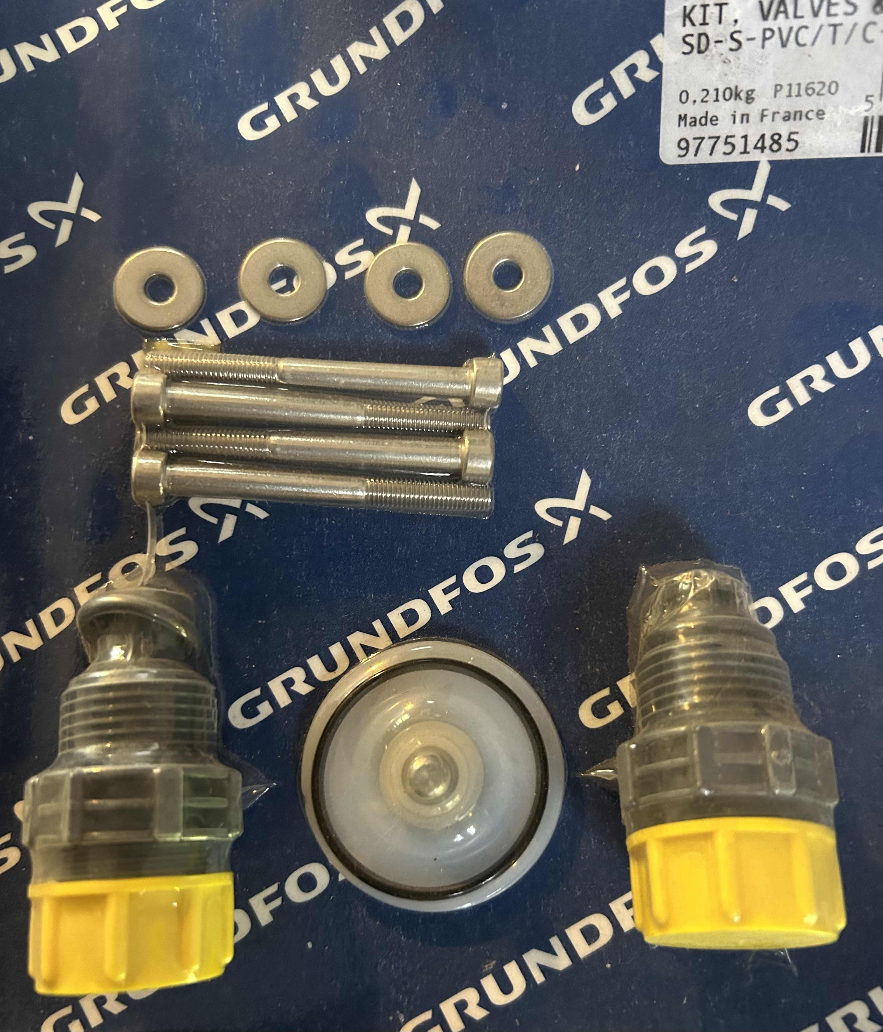 Kit de maintenance, pour pompe doseuse DDE (2 clapets et membrane) - Référence 97751485