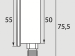 Manomètre diamètre 50 mm. Raccord d'entrée 1/4 Mâle. Boîtier inox. Entrée verticale. Type WIKA