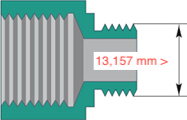 Diamètre 1/4 Mäle = 13,157 mm