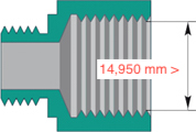 Diamètre 3/8 Femelle = 14,950 mm