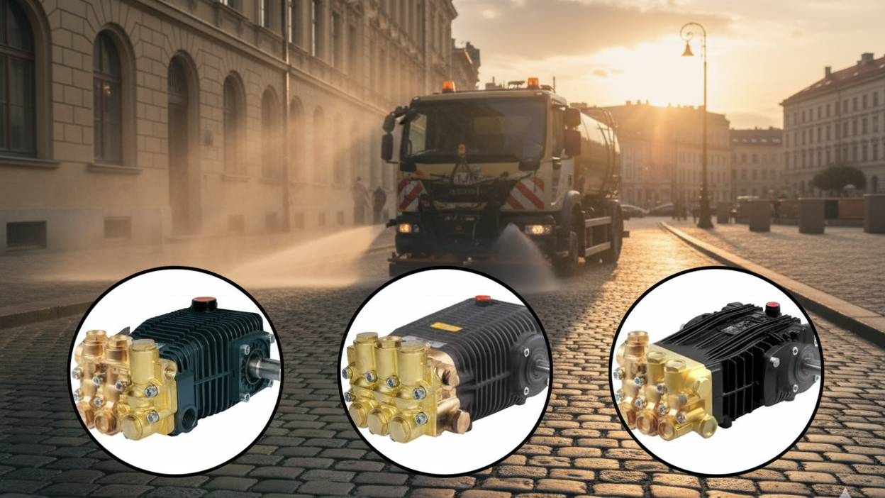 Pompes haute pression pour laveuses de voirie